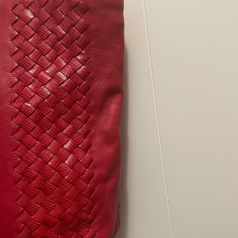 Red leather bag soft and light weight NEW - Picture 10 of 11